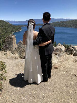 Elopement overlooking Emerald Bay!