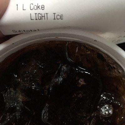 Ordered a coke with light ice again