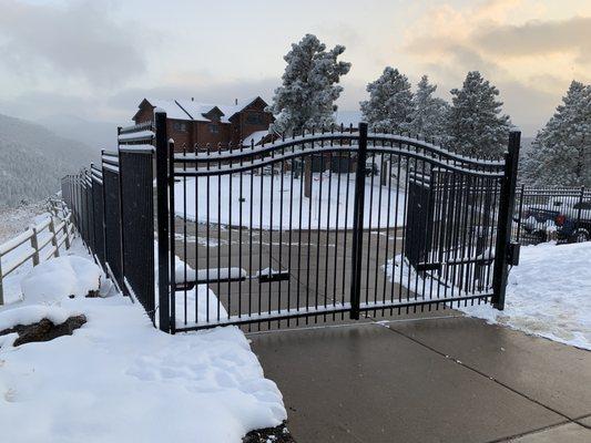 8 Ft Iron fence 
 automatic gate openers