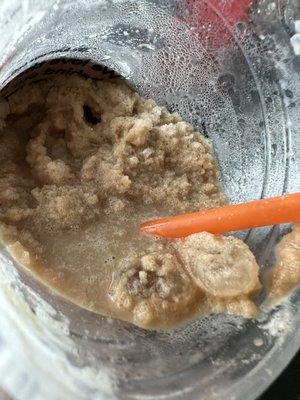 Frozen Campfire Latte with huge chunks of ice