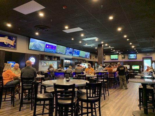 Huge bar area and TVs