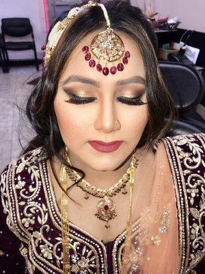 Beautiful bridal makeup done by Adara Salon!