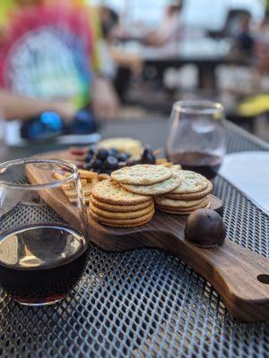 Wine and chocolate pairing with the charcuterie board