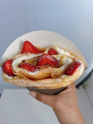 Strawberry and Whipped Cream Crepe! Yum!!