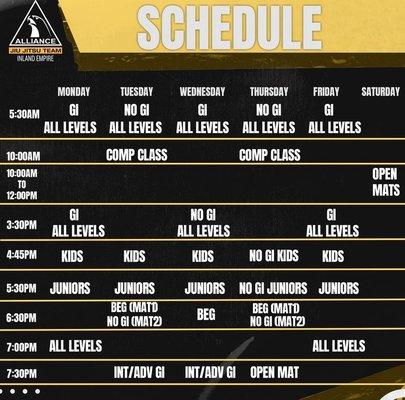 UPDATED SCHEDULE!