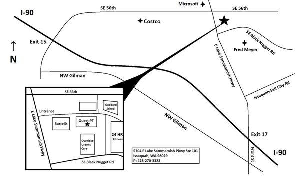 Located behind Bartell Drugs in the Overlake Center.  Convenient for patients located in Issaquah, Issaquah Highlands, Klahanie, Sammamish.