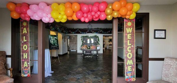 Decorated venue entrance