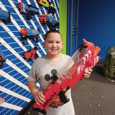 My autistic son at nerf gun wars! He had a blast, instructor was very paitent, he was able to take breaks in a calm area, we had a blast