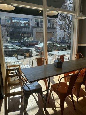 Seating area with natural sunlight