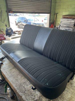 Cloth Bench seat with pleats