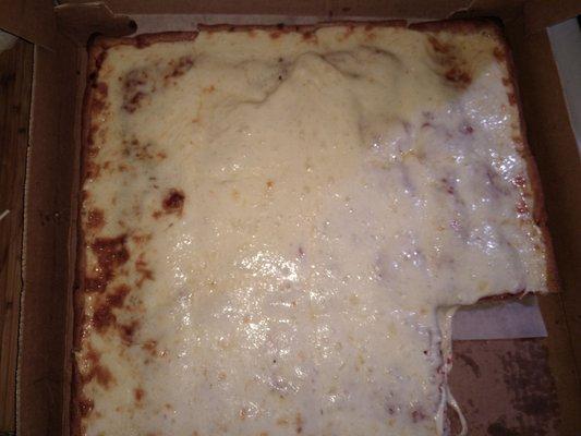 Extra cheese pizza square