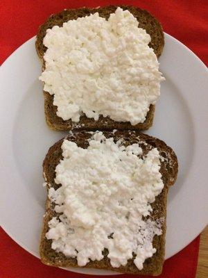 Bet you never had Cottage Cheese on Bread Alone Catskill Bread. Hahaha 12/21/18