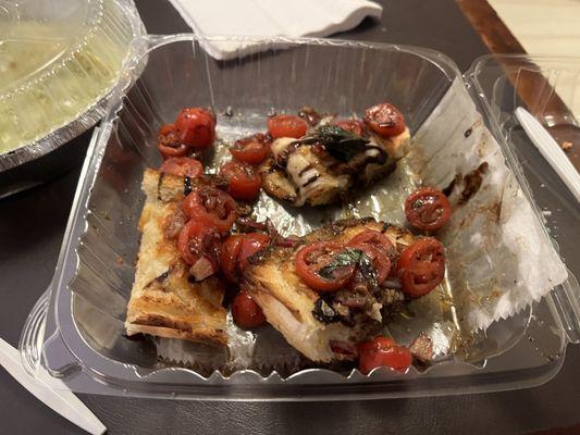 Bruschetta (to-go) - amazing. The container was full! Must have been at least eight pieces.