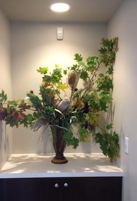 The new office is coming along! This arrangement is from Haia Sophia of Wagon Blue