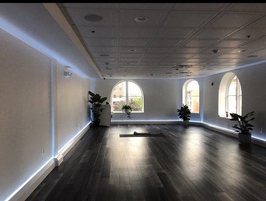 Beautiful studio to practice sunrise yoga