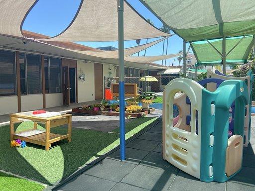 Our beautiful playground allows for different type of activities with shade