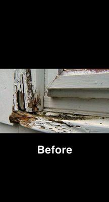 Before- we go as far as replacing ALL rotted trims, sills, and frames
 Homeowner has a chance of PVC trim, or vinyl coated coil trim