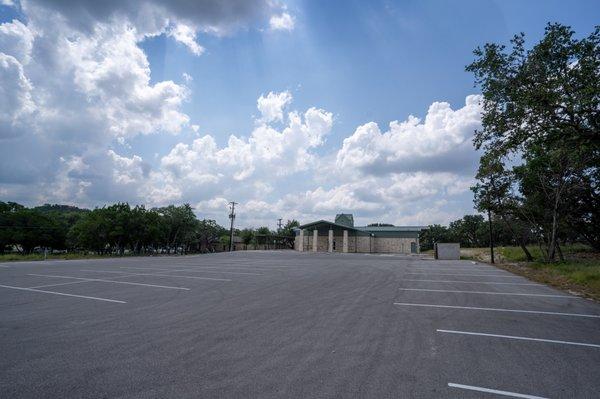 This parish hall, added to St. Mary's Church in Wimberley, Texas, included a commercial kitchen and new parking lot.