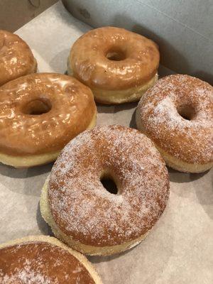 Glazed and sugar donuts