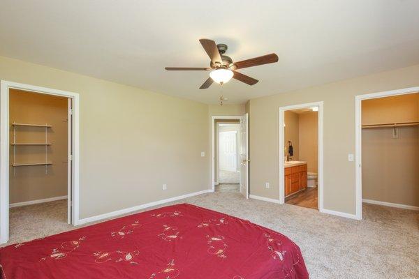 Large master has 2 walk-in closets