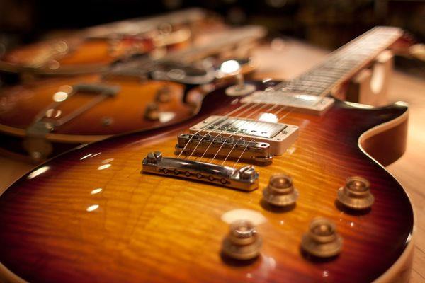 Lush sunburst on one of our Gibson Les Pauls.