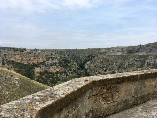 A view from the patio of our hotel in Matera