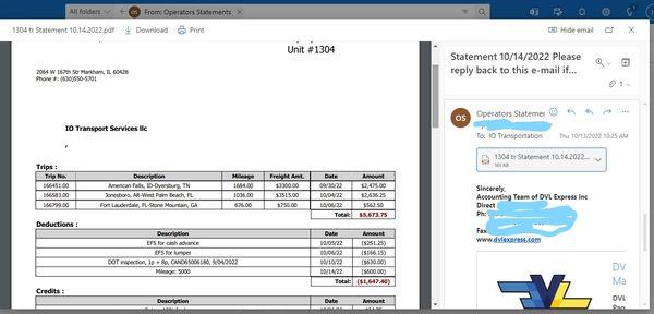 Charged for an inspection in where DVL was not given points