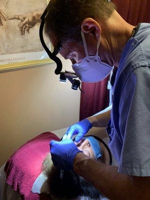 Dr. Tony Cucuzzela doing a Botox treatment.