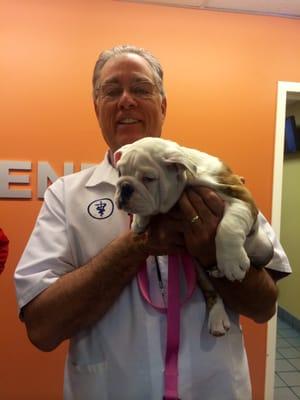 Puppy love! Thanks for being so involved Dr. Johnson!