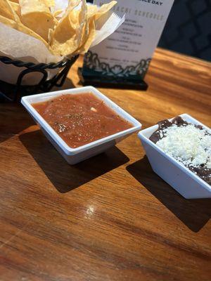 Chips, salsa and beans