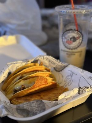 Quesatacos and horchata