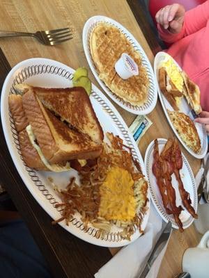 Freshly made Texas Bacon breakfast with cheese topped hashbrowns... It was great!