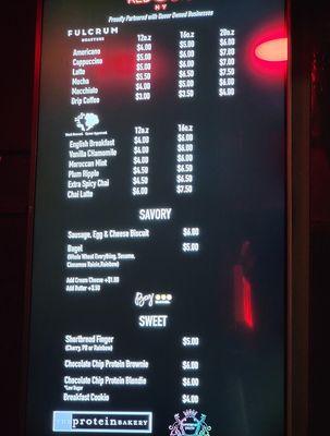 Daytime menu