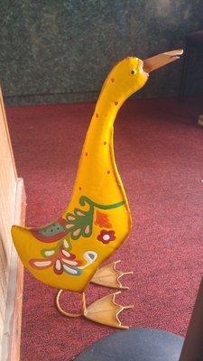 Hand painted duck in the waiting area.