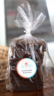 We sell homemade brownies in packages or individually (or as part of our sundaes!)