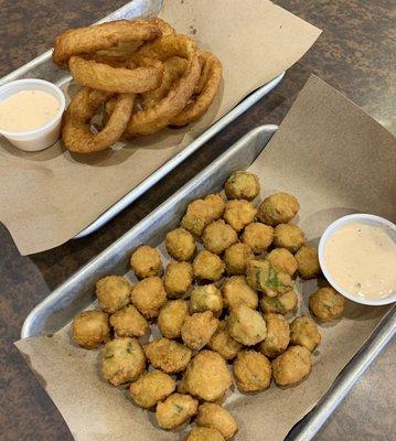 Fried Okra and Onion Rings