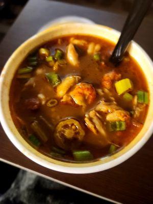 Cup of seafood gumbo