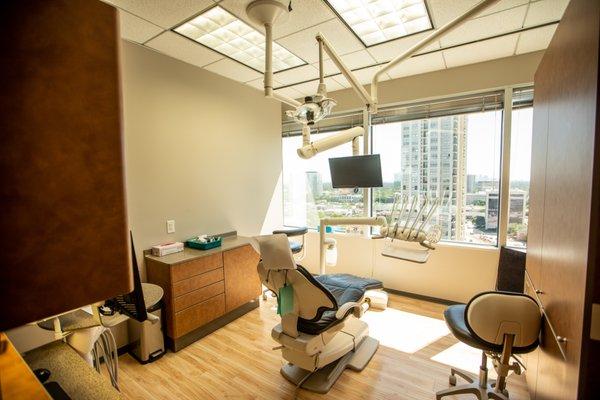 Enjoy beautiful views and complimentary TV while getting your teeth cleaned!