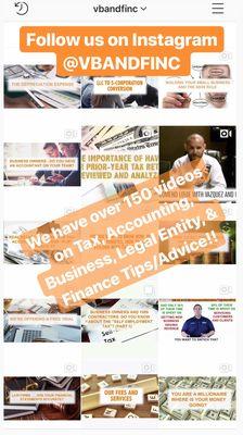 Be sure to follow us on Instagram @VANDAINC -- We have over 150 videos on Tax, Accounting, Business, Legal Entity & Finance Tips/Advice!!