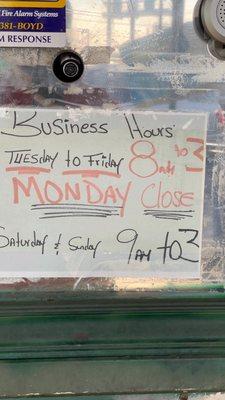 New Hours