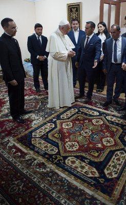 The Megerian Family was honored to present Pope Francis with a hand woven Armenian Megerian Lori Rug for the Vatican Museum.