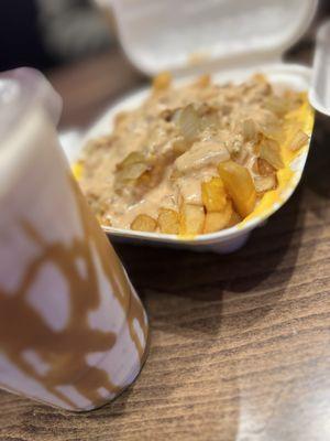 Milkshake and loaded fries