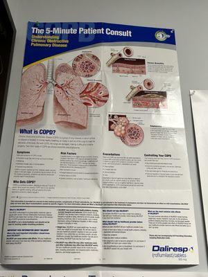 Lots info about lungs and breathing on all in exam room