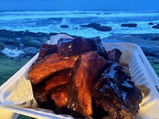 Ribs with ocean front dining (at my hotel!)