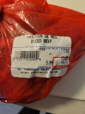 Diced beef 10/25/23