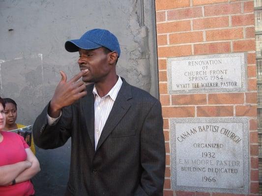 Our guid Neal outside Canann Baptist, where Martin Luther King once preached