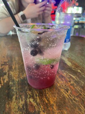 Yummy blueberry mojito mocktail!