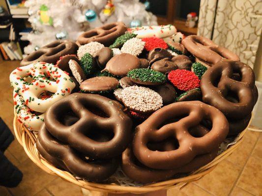 Chocolate covered pretzels!