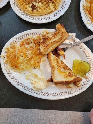 Texas bacon egg and cheese melt