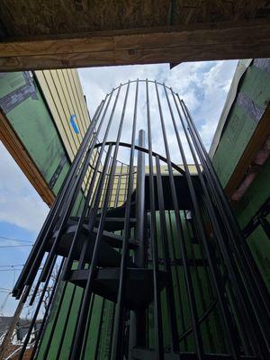 Spiral stairs with cage in  Downtown dallas tx